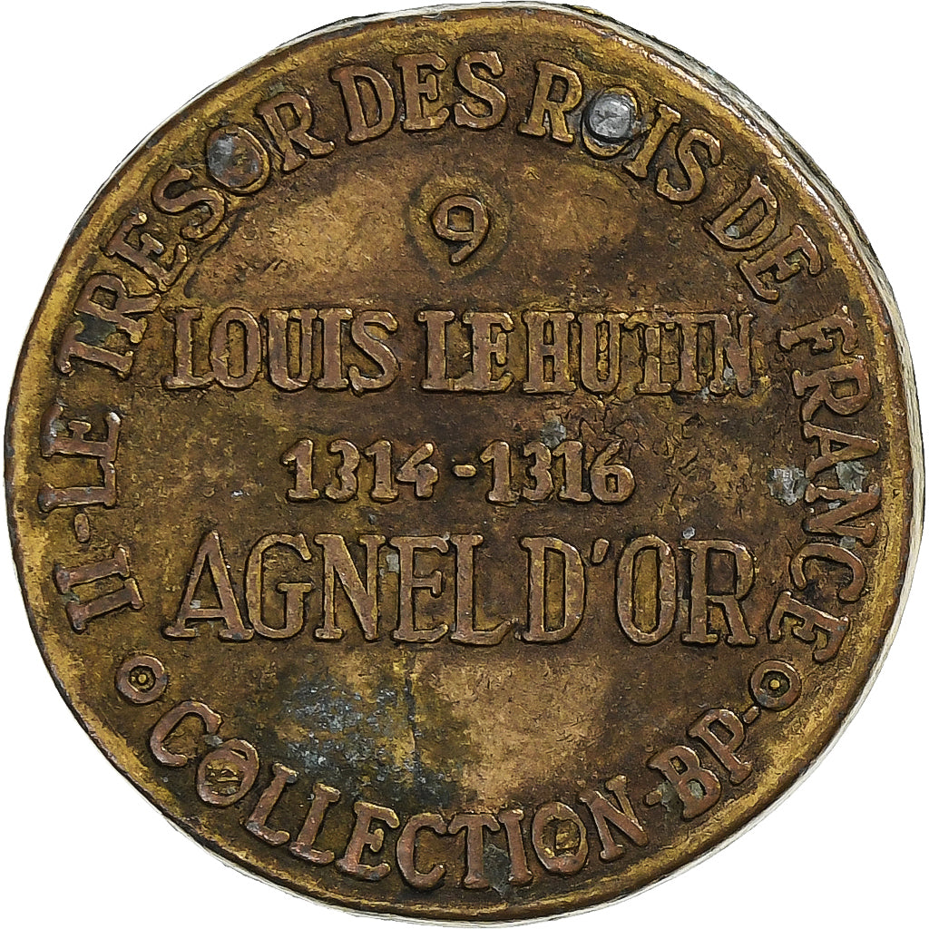 France, Token, Collection BP, Agnel d'Or, Louis le Hutin, Copper, EF(40-45)