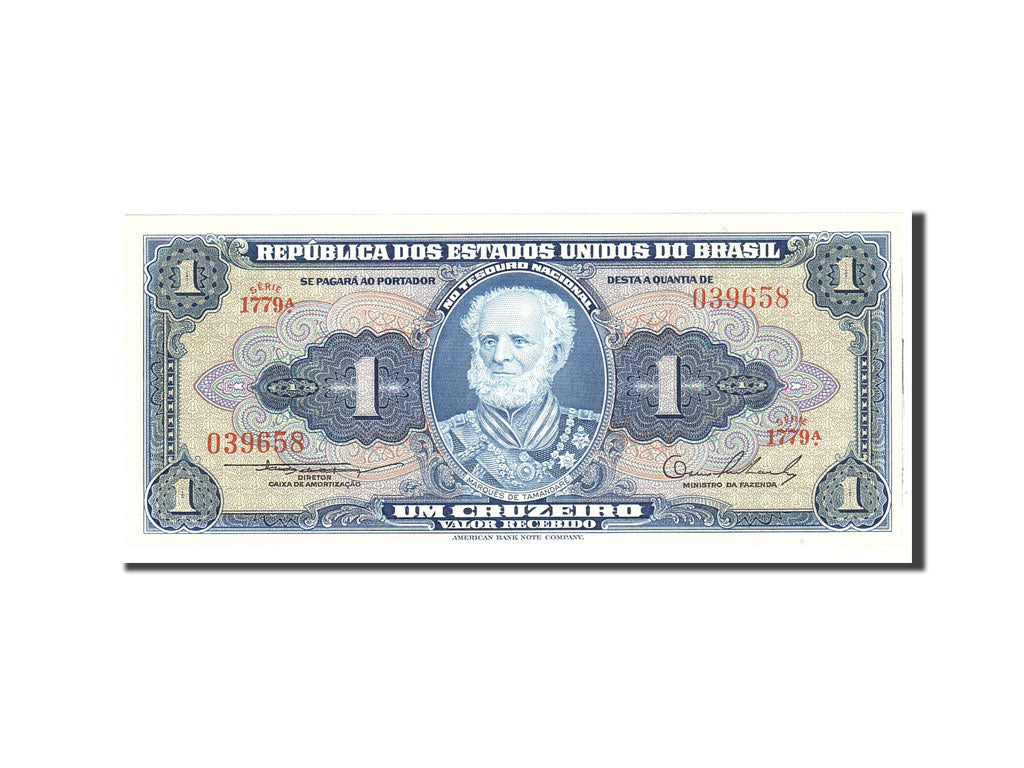 Banknote, Brazil, 1 Cruzeiro, 1954, Undated, KM:150a, UNC(65-70)