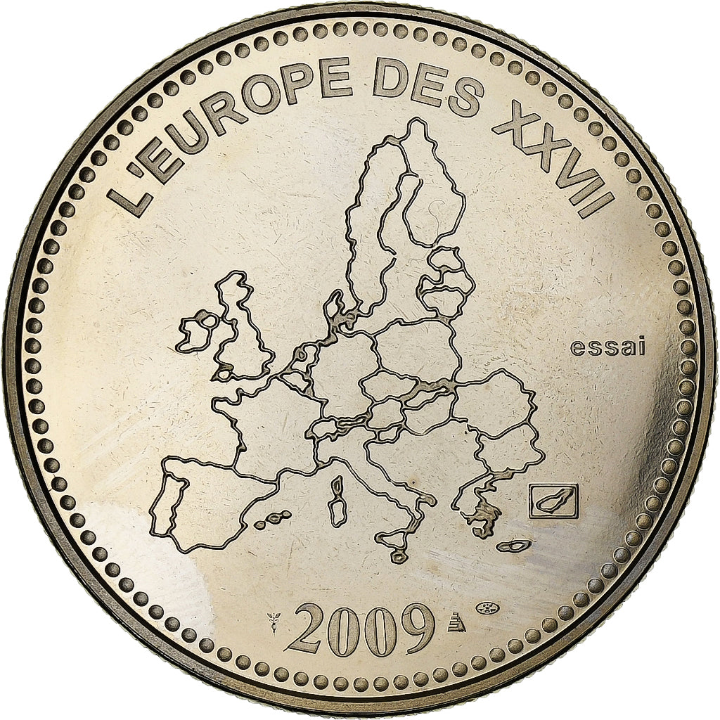 Francia, medaglia, L'Europe des XXVII, 10 Ans de l'Euro, 2009, Rame-nichel, SPL+