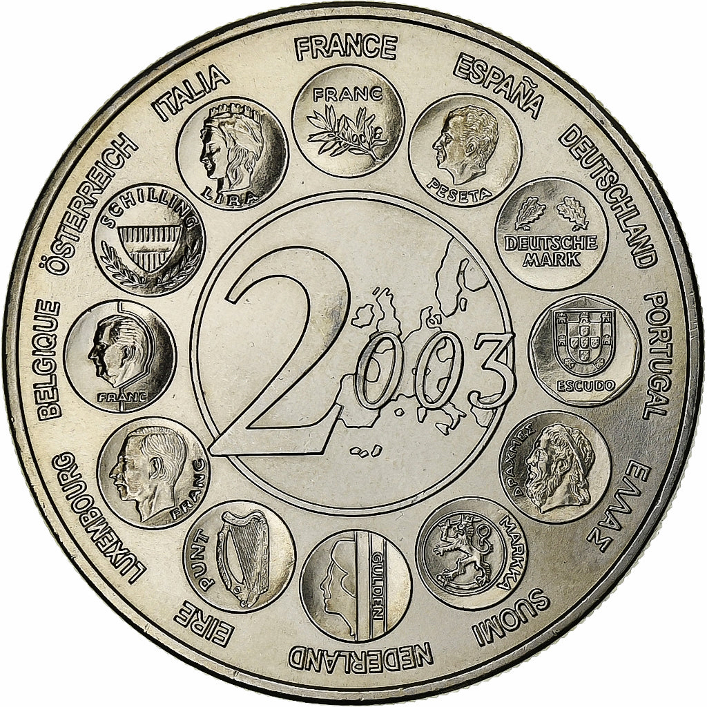 Francia, medaglia, L'Europe des 15, essai, 2003, Rame-nichel, SPL+