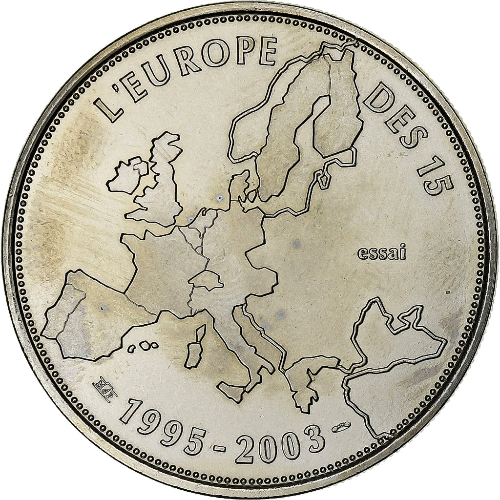 Francia, medaglia, L'Europe des 15, essai, 2003, Rame-nichel, SPL+
