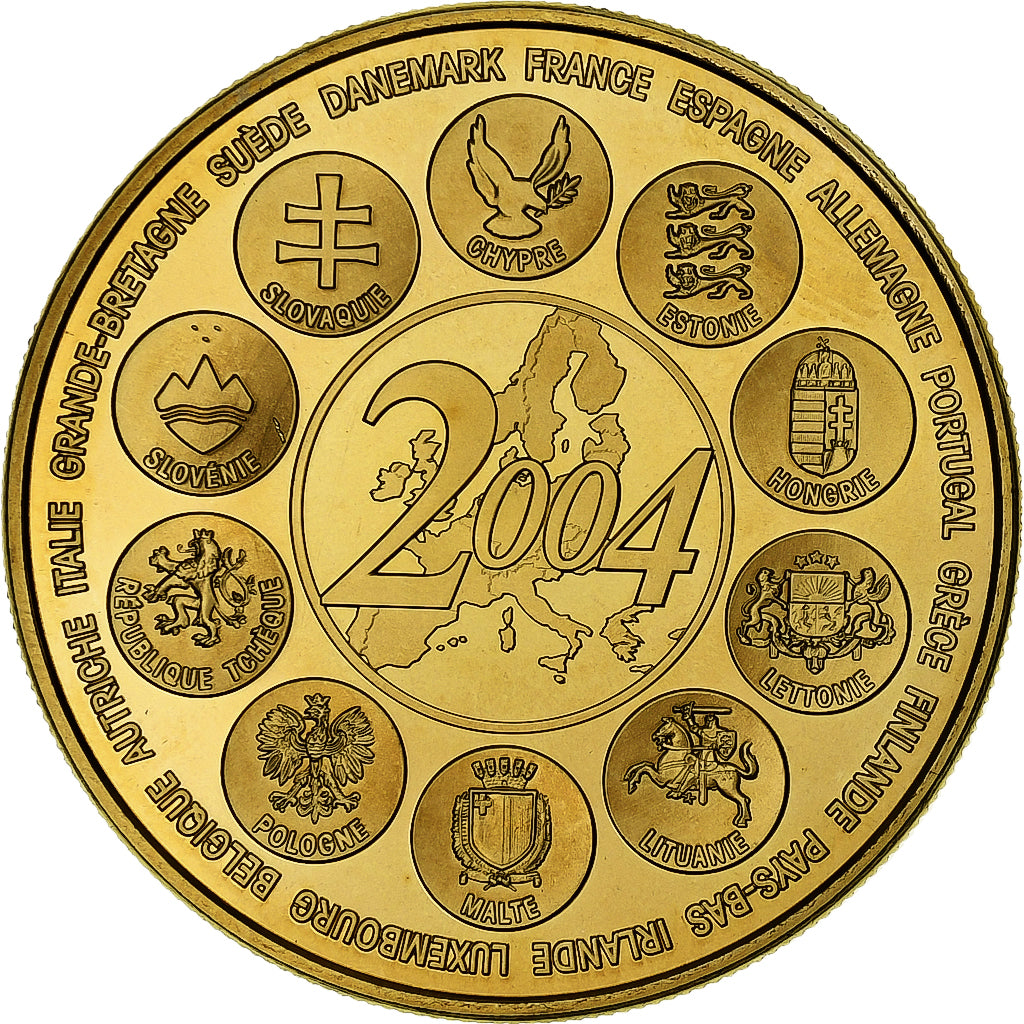 Francia, medaglia, L'Europe des XXV, Essai, 2004, Doratura in rame-nichel, FDC