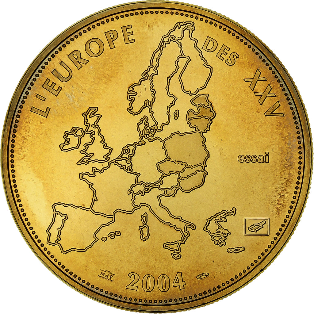 Francia, medaglia, L'Europe des XXV, Essai, 2004, Doratura in rame-nichel, FDC