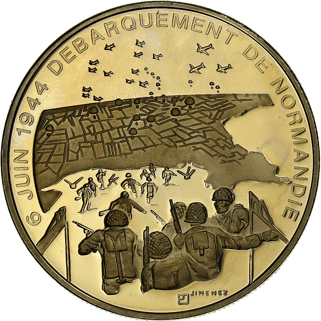 Francia, medaglia, Débarquement de Normandie, 1939-1945, Doratura in
