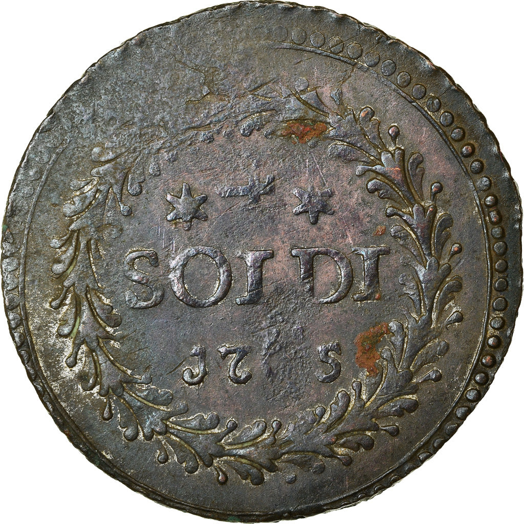 Münze, Italien Staaten, CORSICA, General Pasquale Paoli, 4 Soldi, 1765, Murato