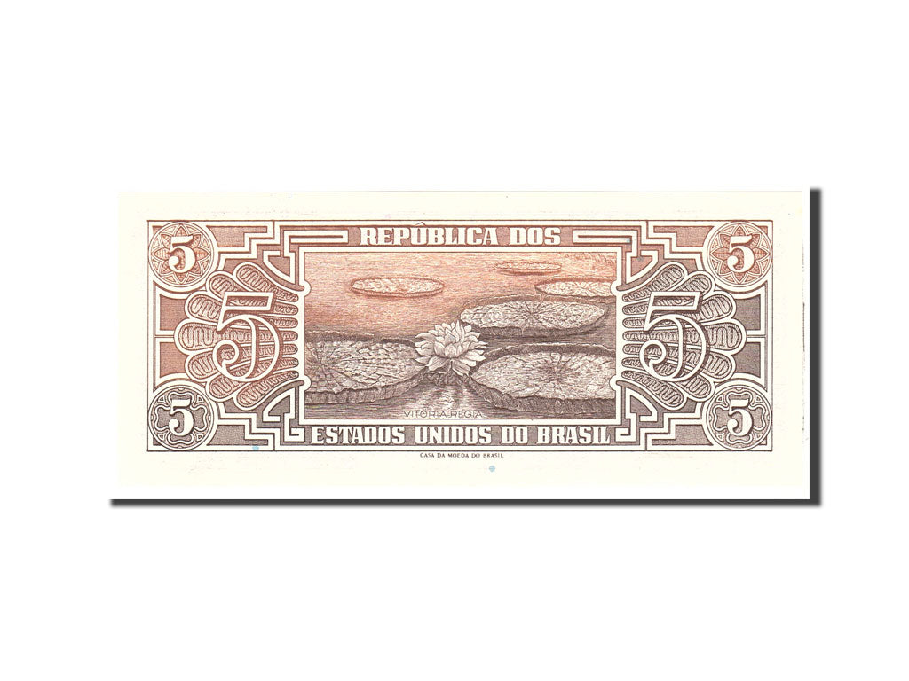 Banknote, Brazil, 5 Cruzeiros, 1961, Undated, KM:166b, UNC(65-70)