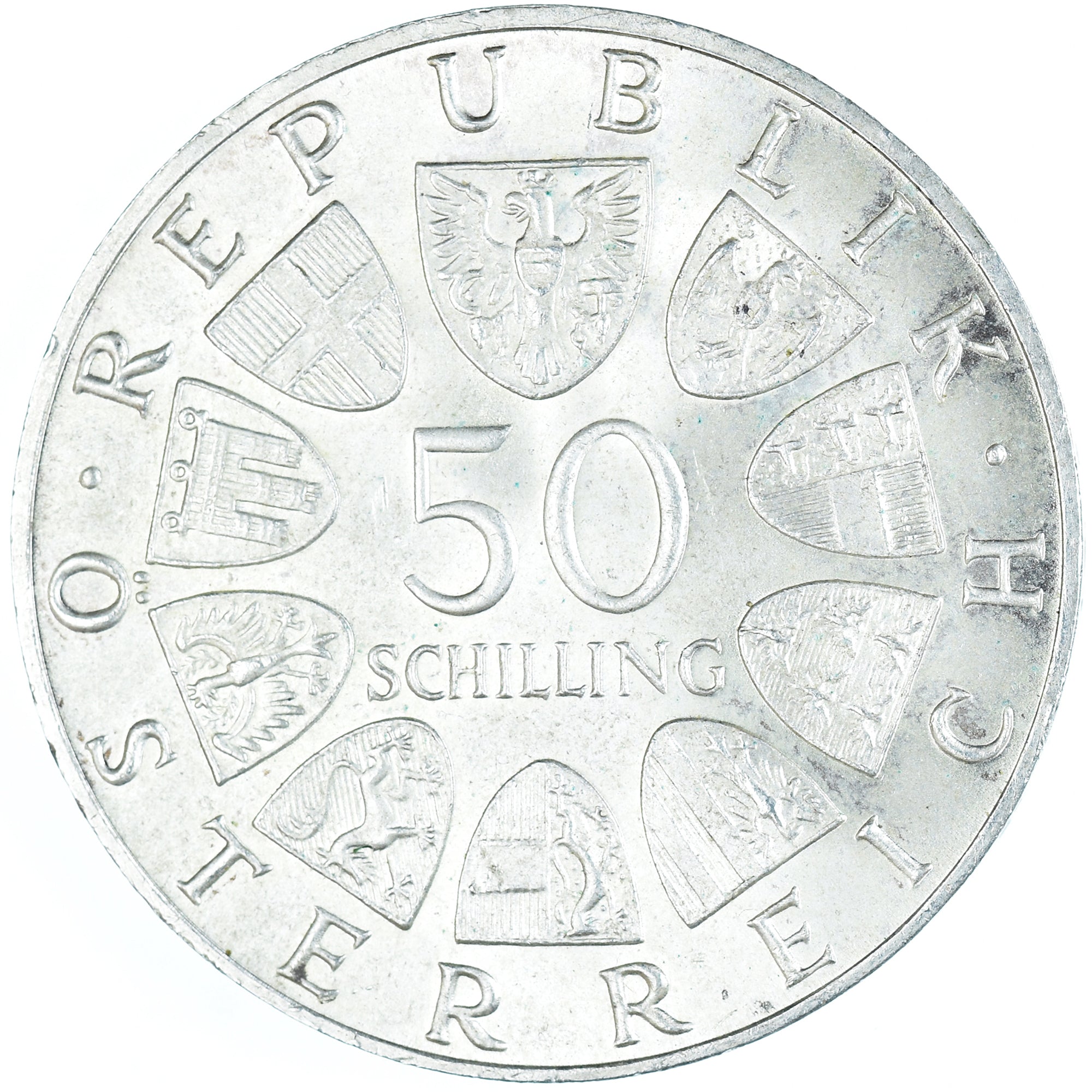 Moneta, Austria, 50 Schilling, 1968, MS(63), Srebro, KM:2904.1