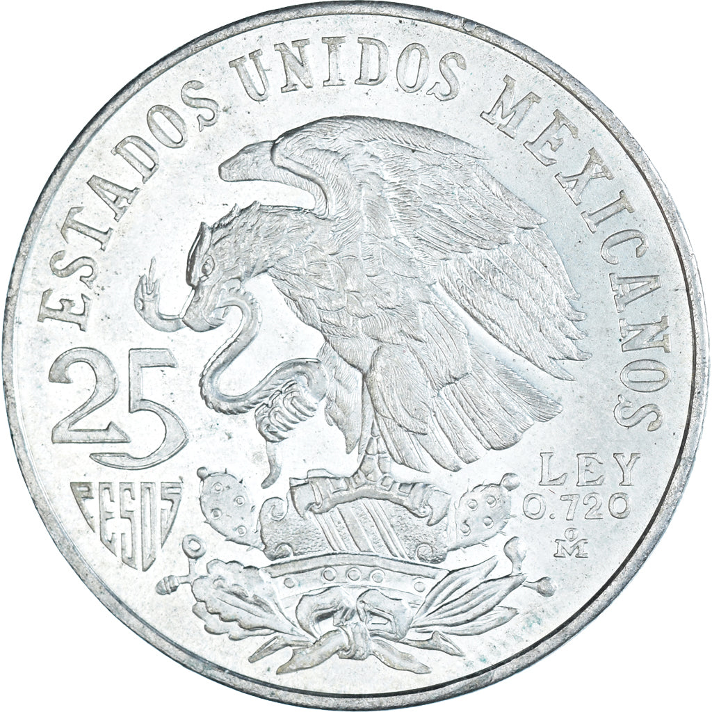 Moneda, México, 25 Pesos, 1968, Mexico, EBC+, Plata, KM:479.1
