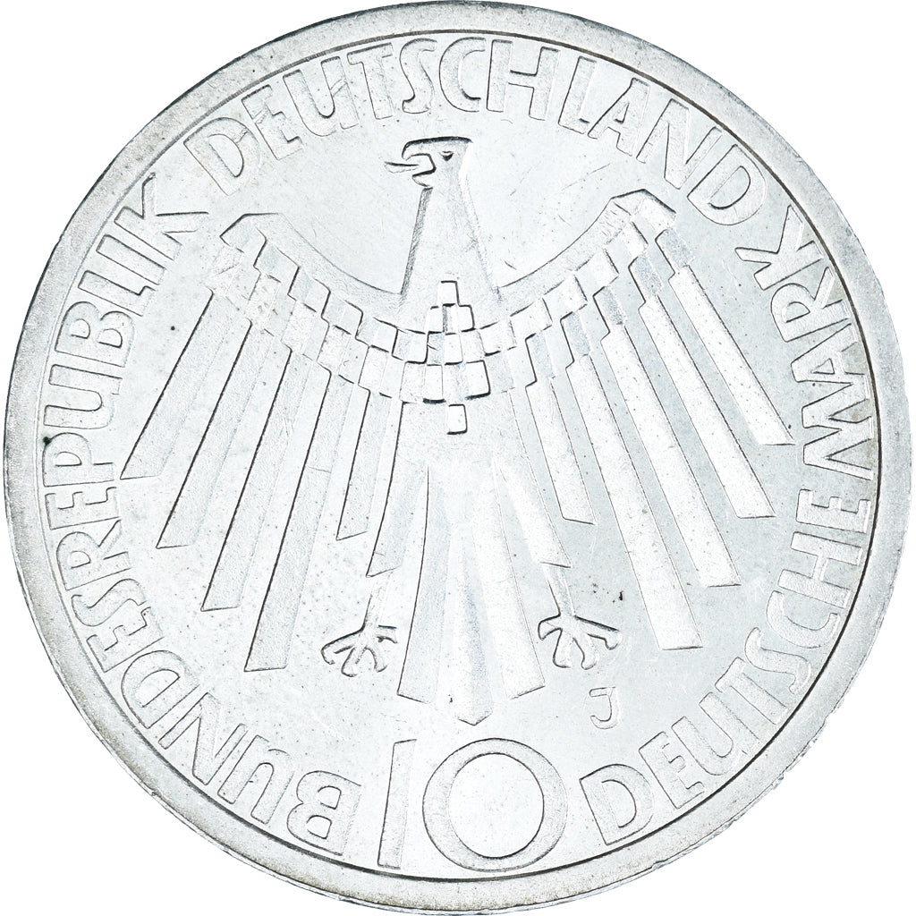 Münze, Bundesrepublik Deutschland, 10 Mark, 1972, Hamburg, VZ, Silber, KM:134.1