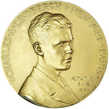 France, Medal, Charles Lindbergh, Non stop flight for New York to Paris, 1927