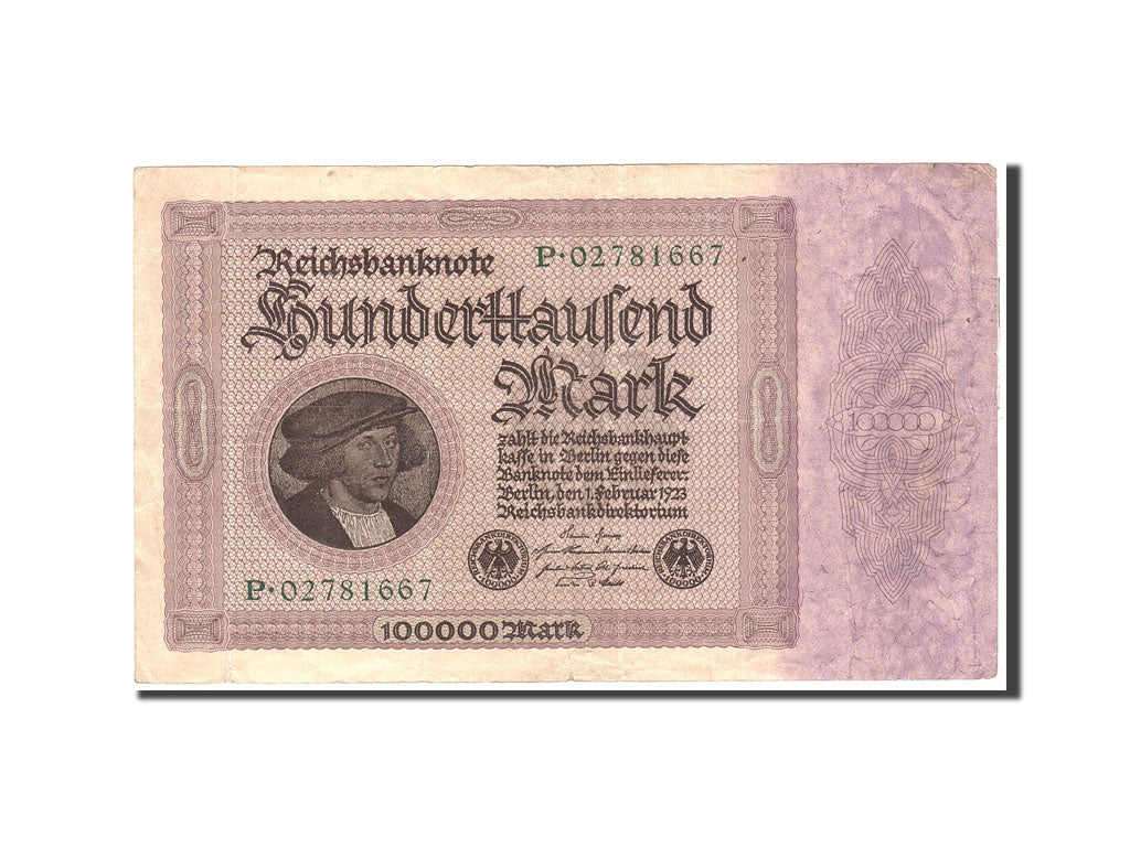Banknot, Niemcy, 100,000 Mark, 1923, 1923-02-01, KM:83a, EF(40-45)