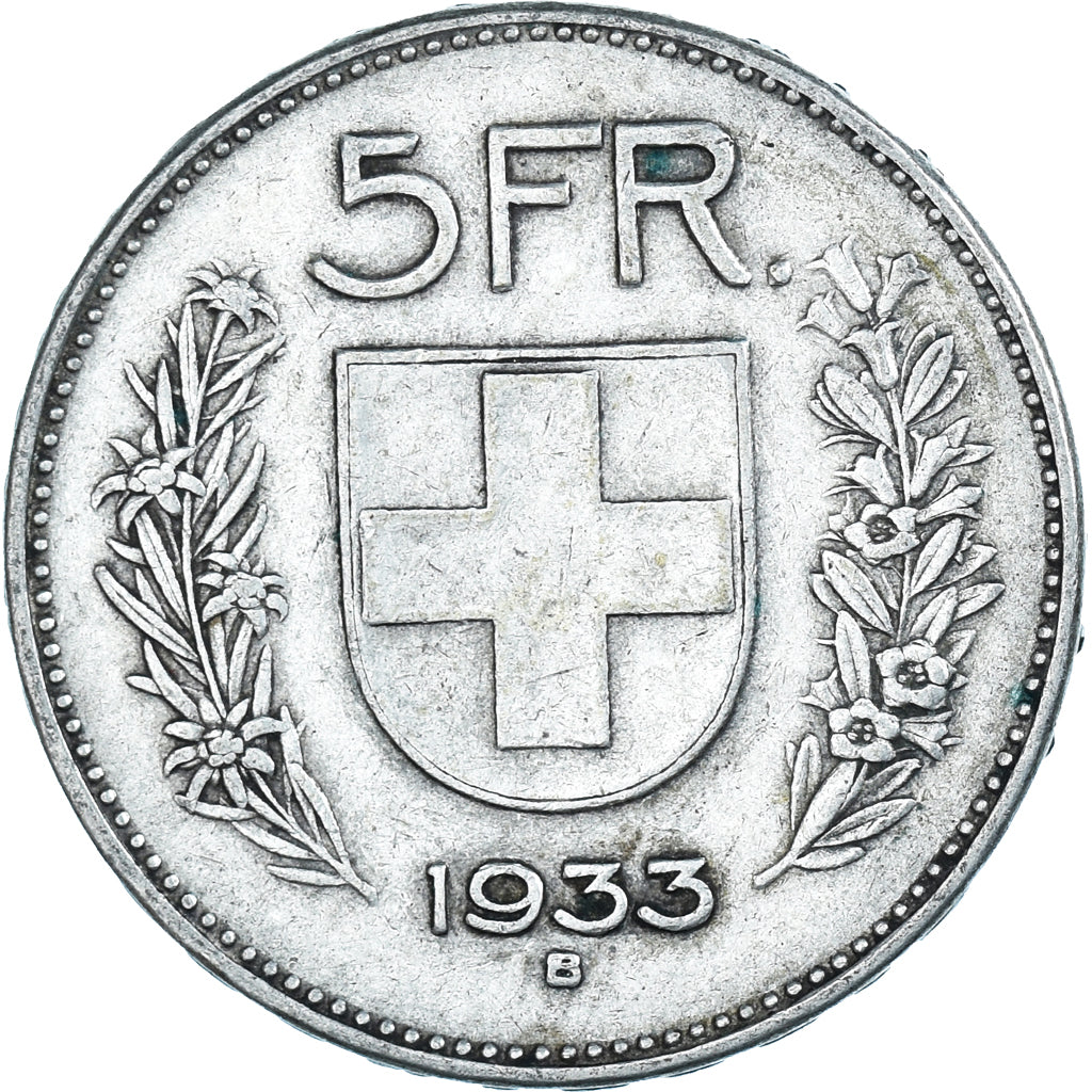 Münze, Schweiz, 5 Francs, 1933, Bern, SS, Silber, KM:40