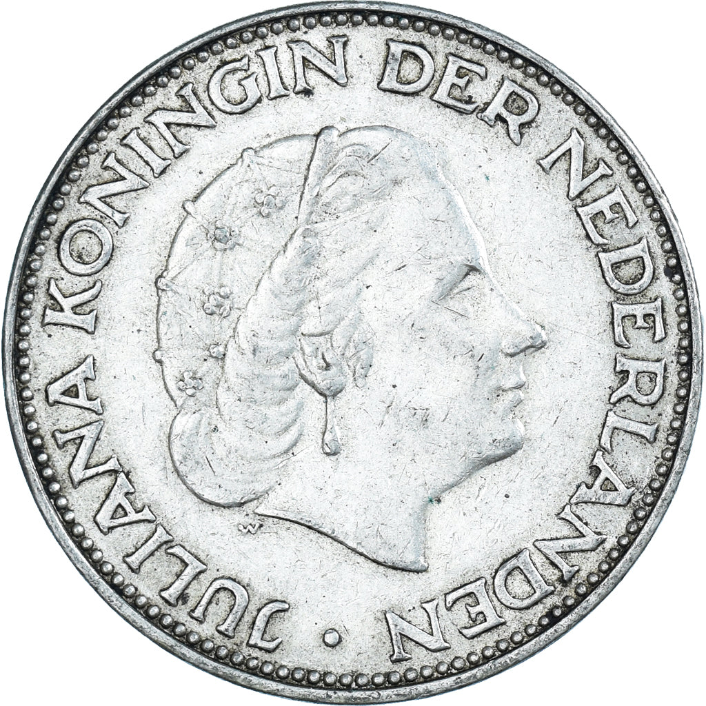 Münze, Niederlande, Juliana, 2-1/2 Gulden, 1962, SS, Silber, KM:185