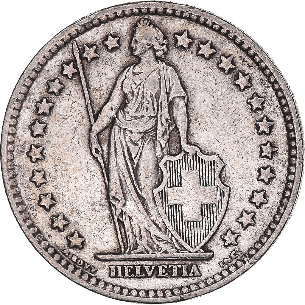 Coin, Switzerland, 2 Francs, 1943, Bern, EF(40-45), Silver, KM:21