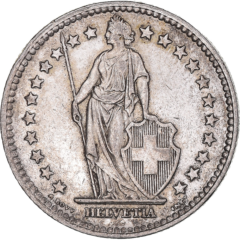 Coin, Switzerland, 2 Francs, 1943, Bern, AU(50-53), Silver, KM:21