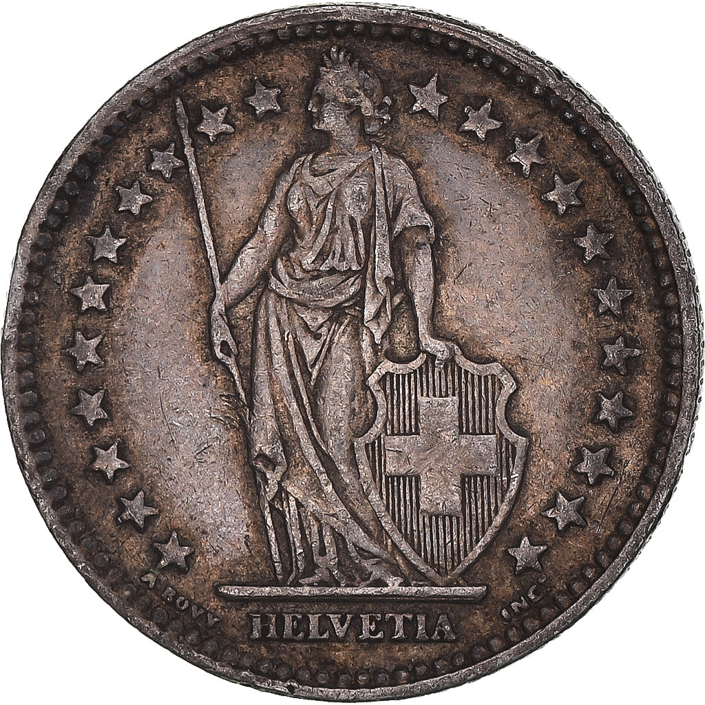 Coin, Switzerland, 2 Francs, 1944, Bern, VF(30-35), Silver, KM:21