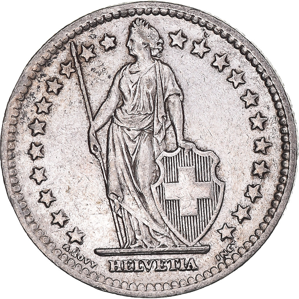 Coin, Switzerland, 2 Francs, 1946, Bern, VF(30-35), Silver, KM:21
