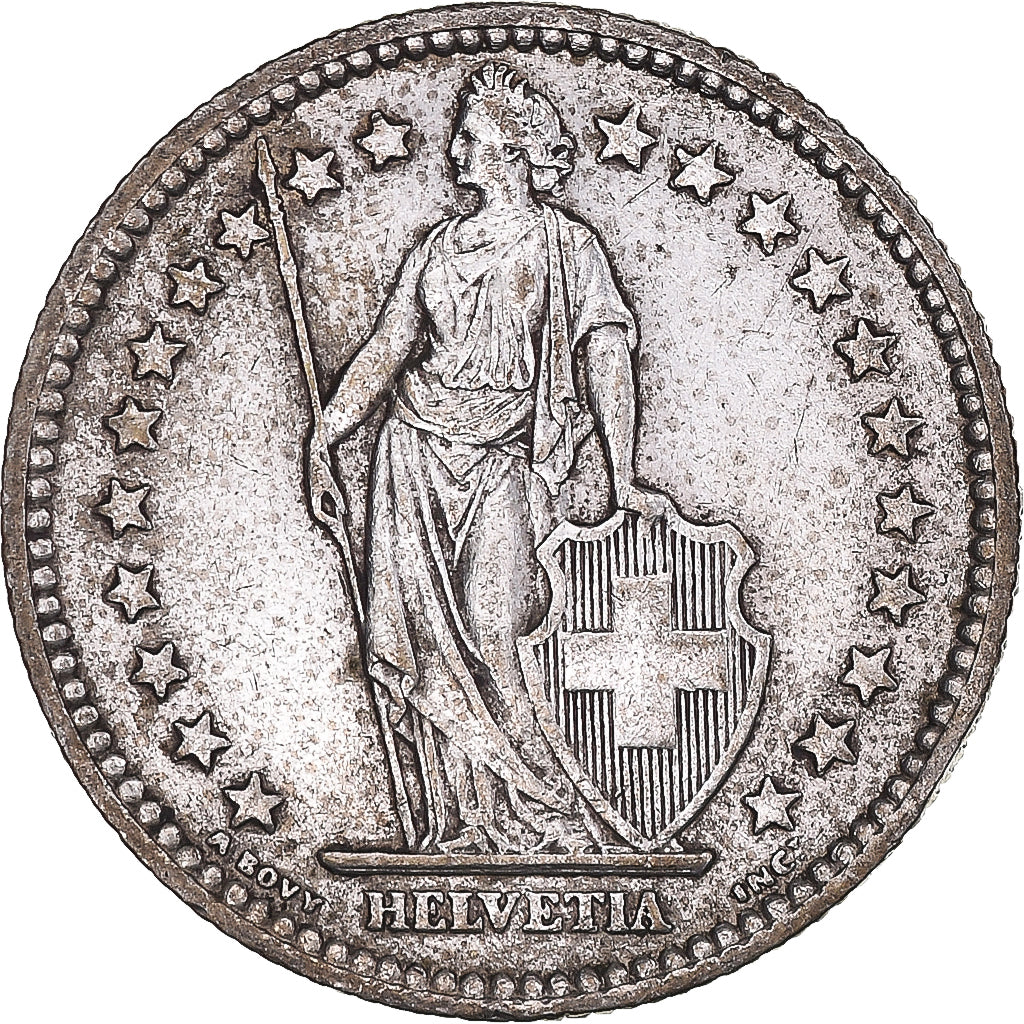 Coin, Switzerland, 2 Francs, 1957, Bern, EF(40-45), Silver, KM:21