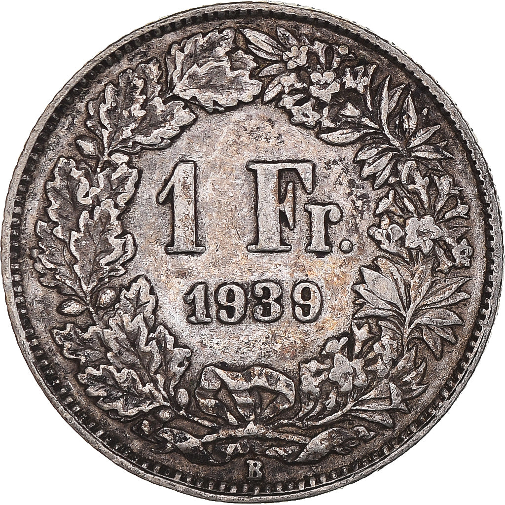 Münze, Schweiz, Franc, 1939, Bern, SS+, Silber, KM:24