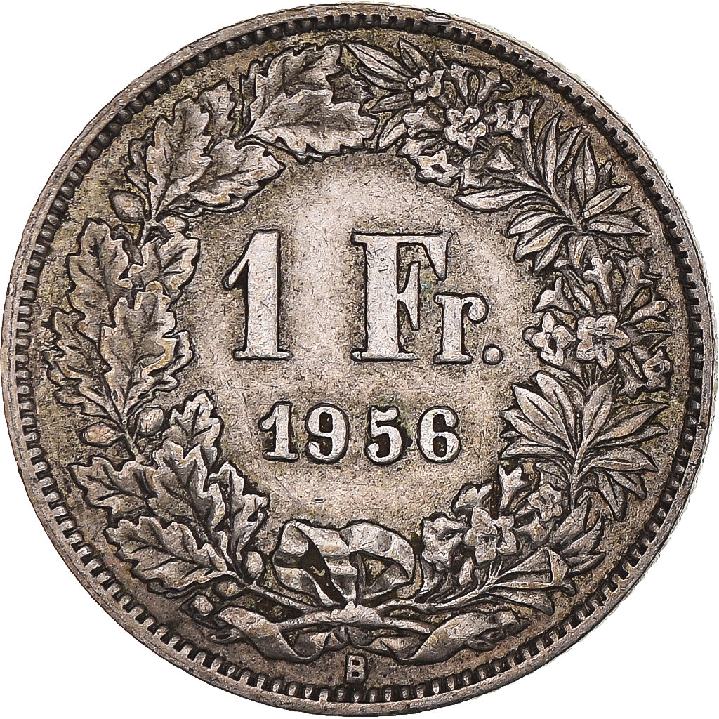 Coin, Switzerland, Franc, 1956, Bern, EF(40-45), Silver, KM:24