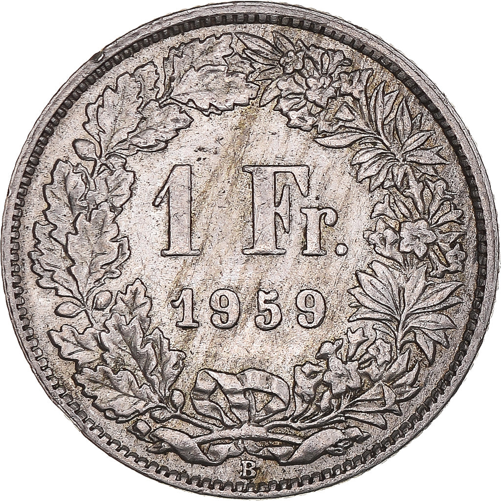 Coin, Switzerland, Franc, 1959, EF(40-45), Silver, KM:24