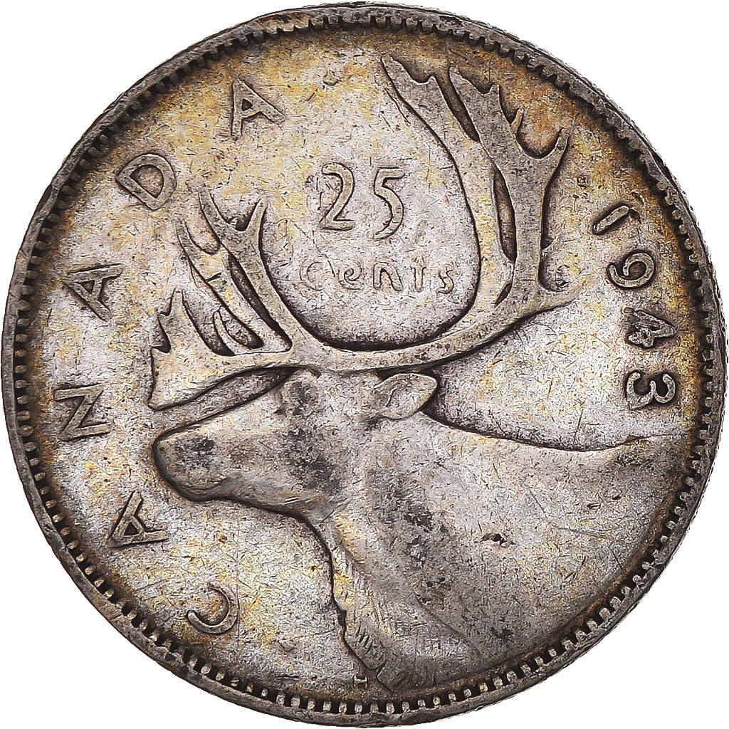 Monnaie, Canada, George VI, 25 Cents, 1943, Royal Canadian Mint, Ottawa, TB+