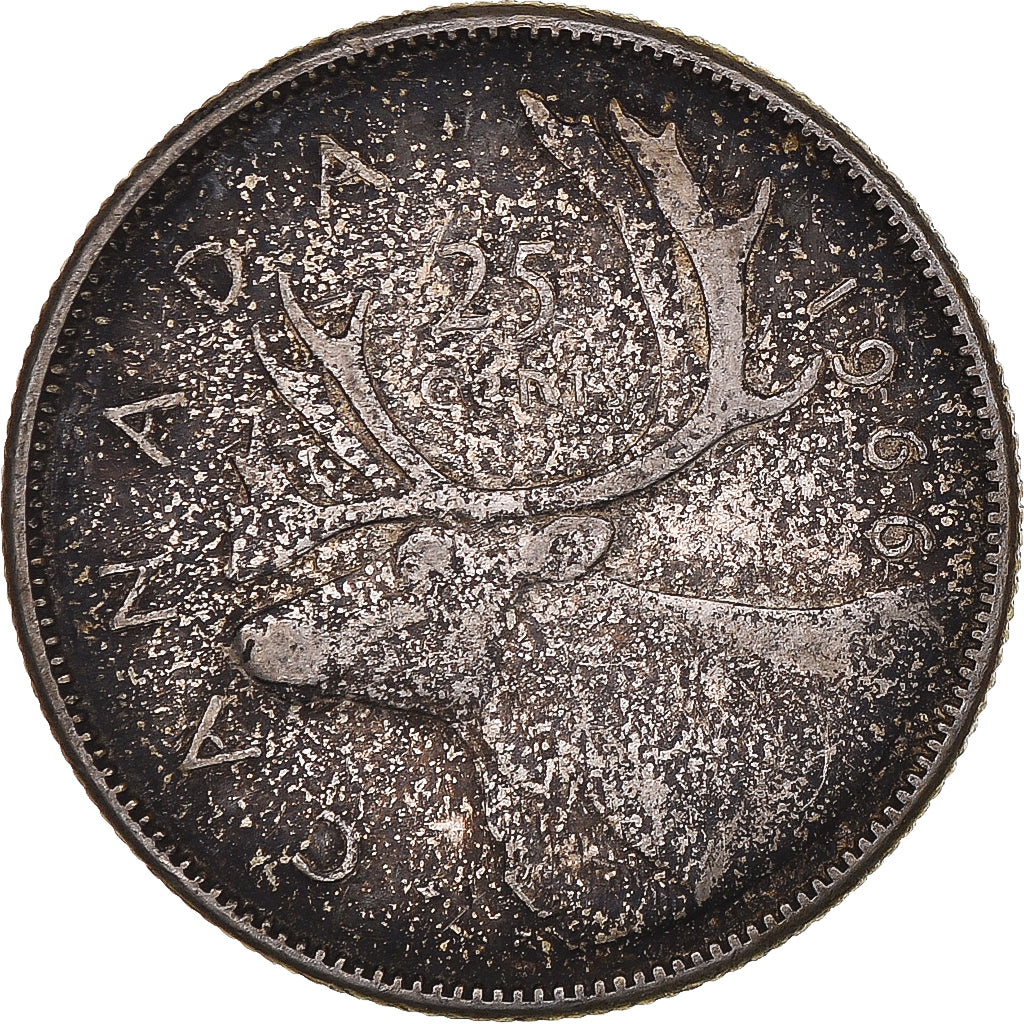 Coin, Canada, Elizabeth II, 25 Cents, 1966, Royal Canadian Mint, Ottawa