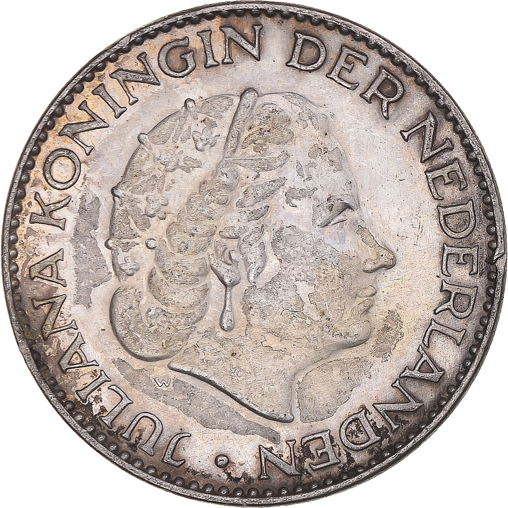 Coin, Netherlands, Juliana, Gulden, 1956, EF(40-45), Silver, KM:184