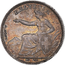 Switzerland, 1/2 Franc, Helvetia, 1850, Paris, Silver, AU(50-53), KM:8