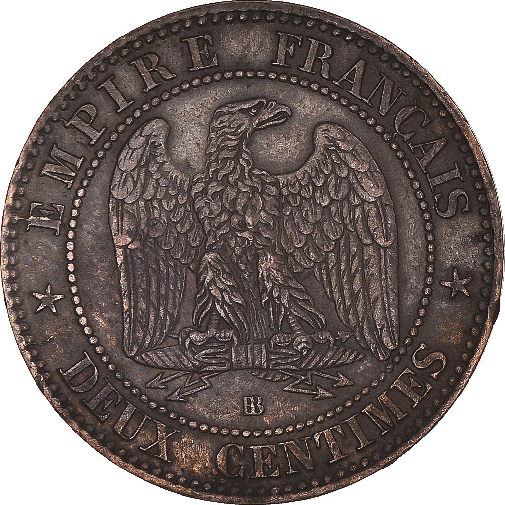 Moneta, Francja, Napoleon III, Napoléon III, 2 Centimes, 1862, Strasbourg
