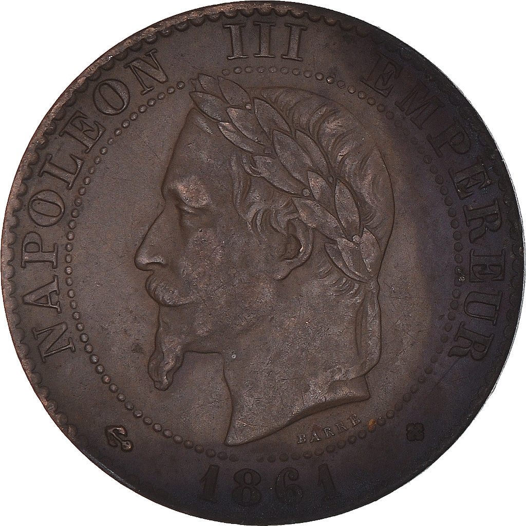 Monnaie, France, Napoleon III, Napoléon III, 2 Centimes, 1861, Strasbourg, TB