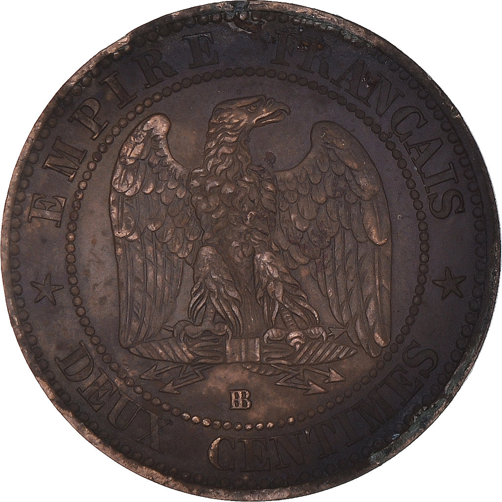 Monnaie, France, Napoleon III, Napoléon III, 2 Centimes, 1861, Strasbourg, TB