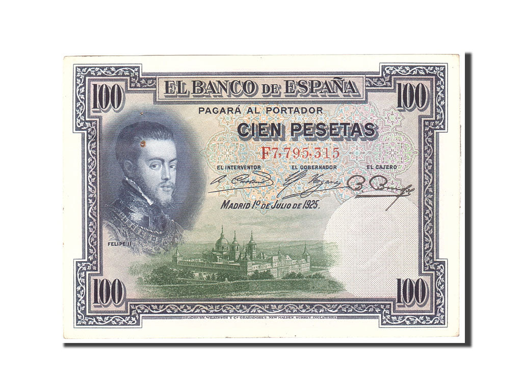 Banknote, Spain, 100 Pesetas, 1925, 1925-07-01, KM:69c, AU(55-58)