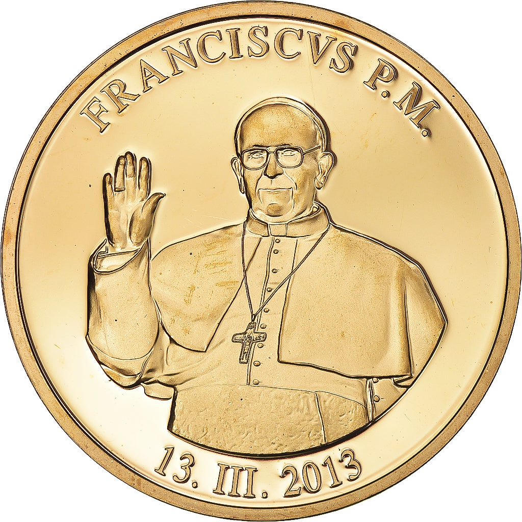 Vatican, Medal, Le Pape François, 2013, MS(65-70), Copper Gilt
