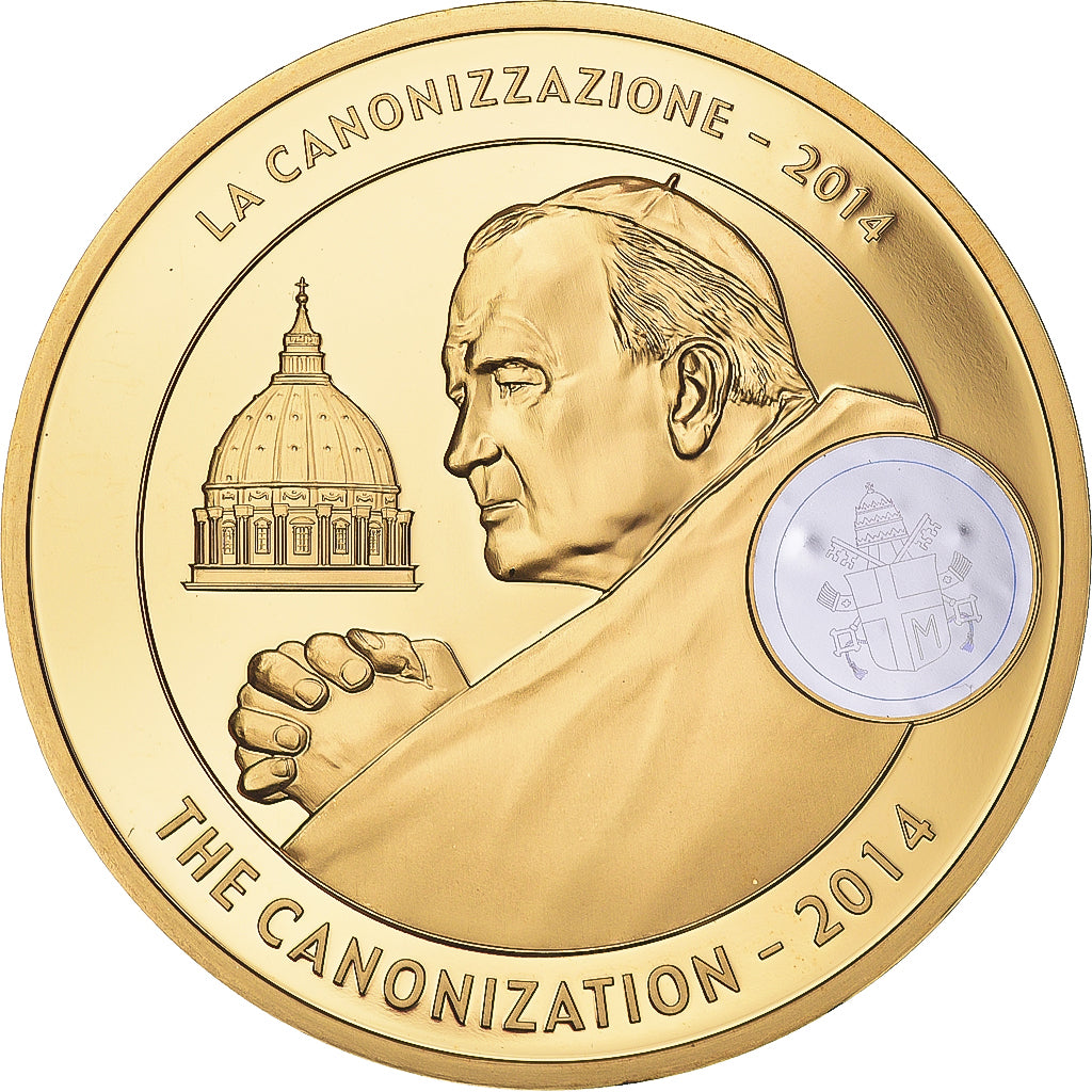 Vatican, Medal, Canonisation de Jean Paul II, 2014, MS(65-70), Copper Gilt