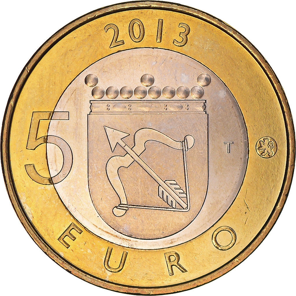 Finland, 5 Euro, St. Olaf Castle, 2013, MS(60-62), Bi-Metallic, KM:199