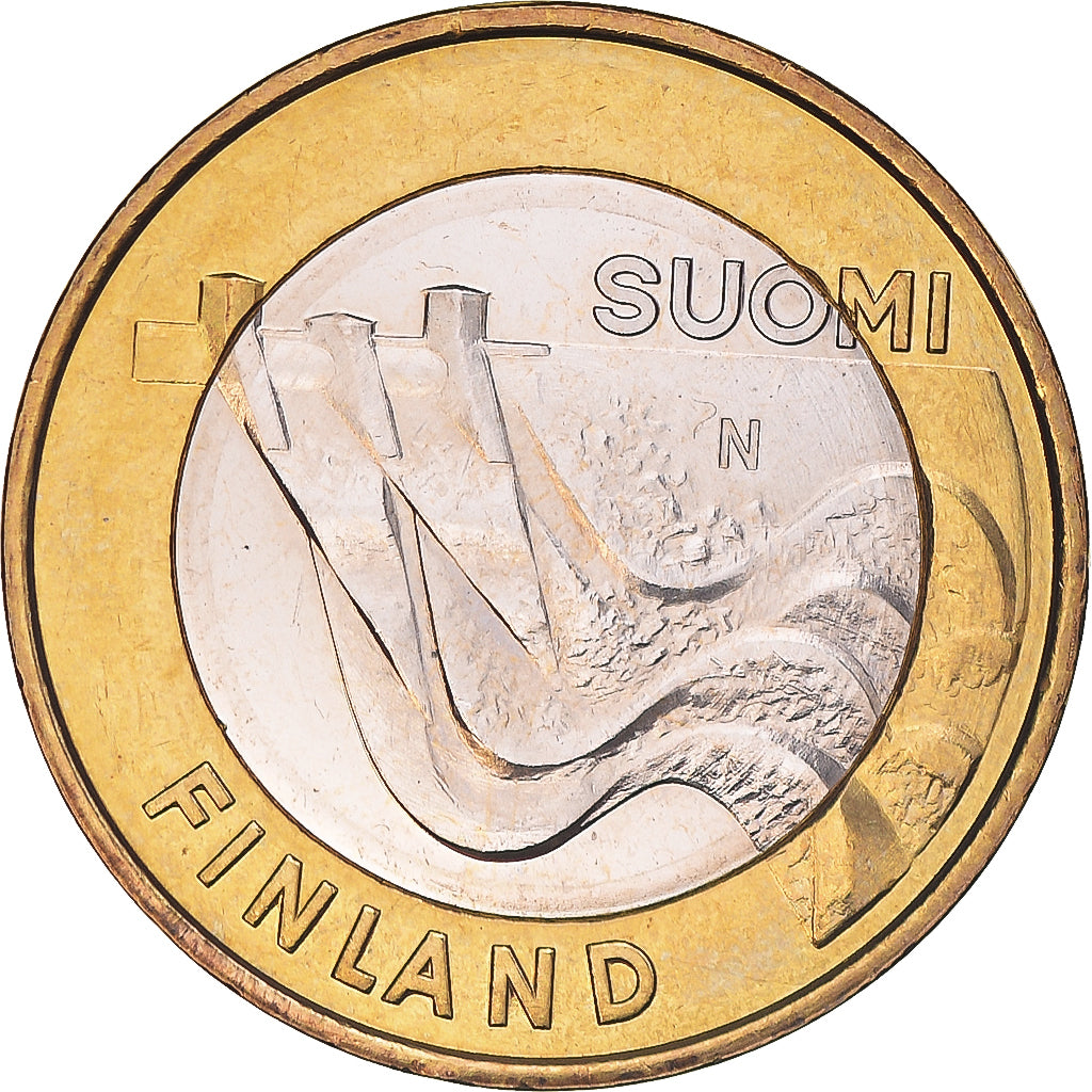 Finland, 5 Euro, Le barrage d'Imatrankoski, 2013, AU(55-58), Bi-Metallic