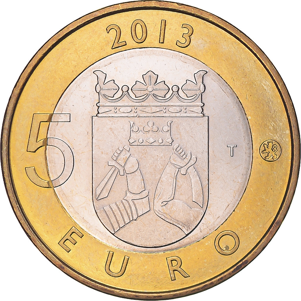 Finland, 5 Euro, Le barrage d'Imatrankoski, 2013, AU(55-58), Bi-Metallic