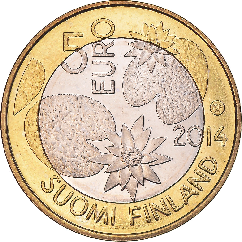 Finland, 5 Euro, Nordic Nature Series - Wilderness, 2014, MS(63), Bi-Metallic
