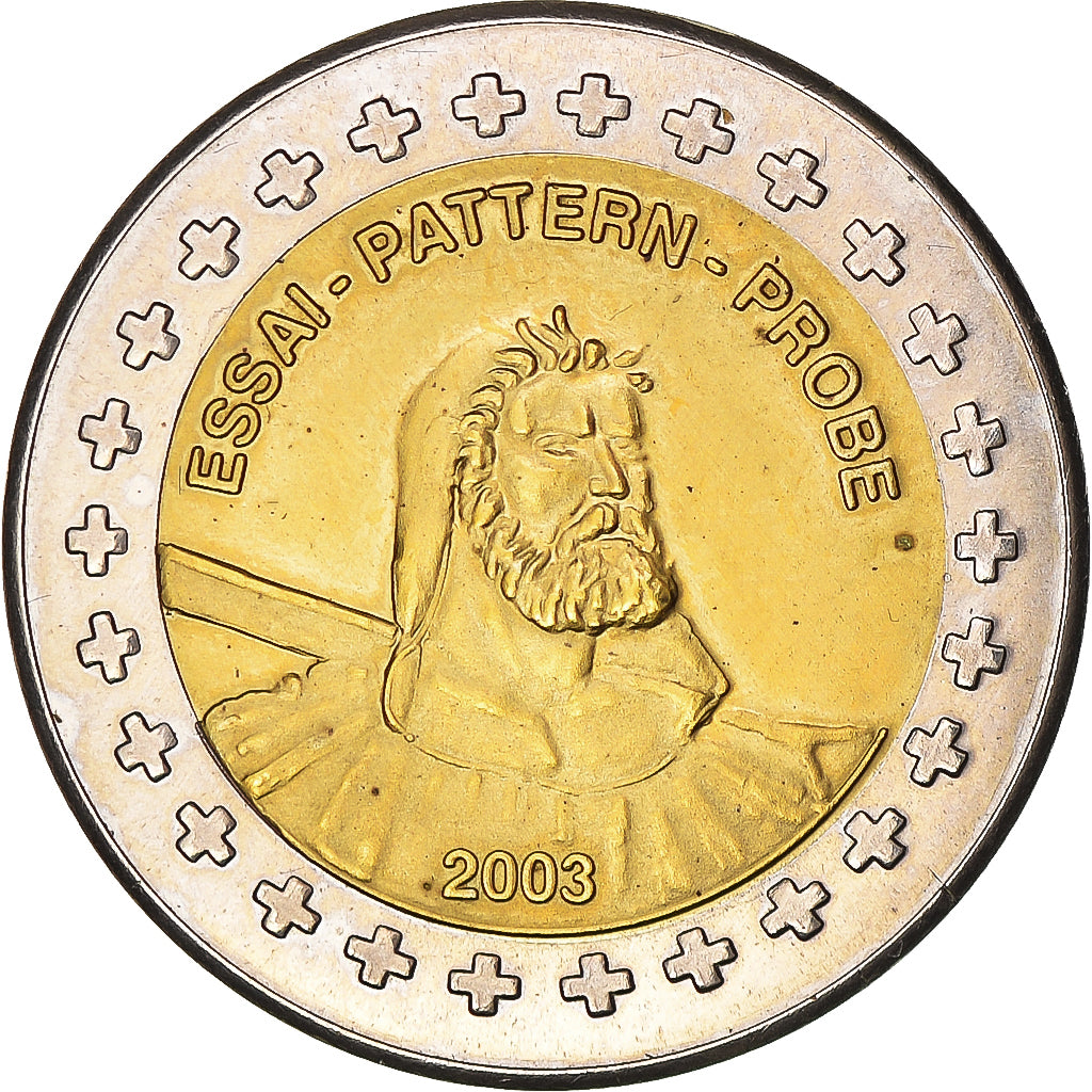 Switzerland, Fantasy euro patterns, 2 Euro, 2003, Proof, MS(63), Bi-Metallic