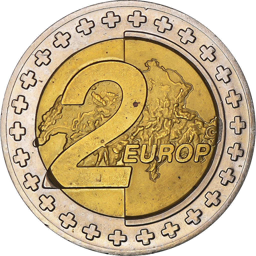 Switzerland, Fantasy euro patterns, 2 Euro, 2003, Proof, MS(63), Bi-Metallic