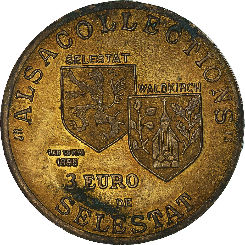 France, 3 Euro, Euro des Villes, 1996, Sélestat - 30 ans de jumelage, VF(20-25)