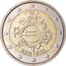 Bélgica, 2 Euro, 10 ans de l'Euro, 2012, Brussels, EBC, Bimetálico