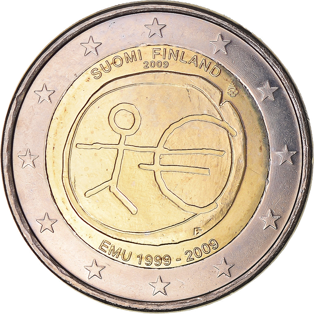 Finland, 2 Euro, EMU 10th Anniversary, 2009, Vantaa, MS(63), Bi-Metallic, KM:144