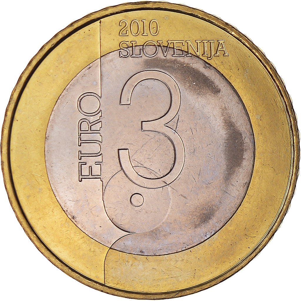Slovénie, 3 Euro, 2010, SUP, Bimétallique, KM:95