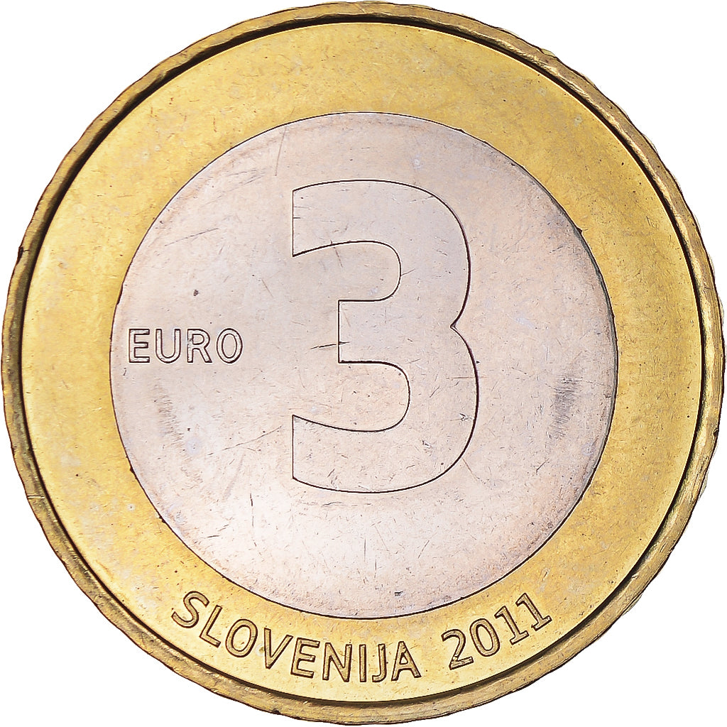 Slovénie, 3 Euro, Independence 20th Anniversary, 2011, TTB+, Bimétallique