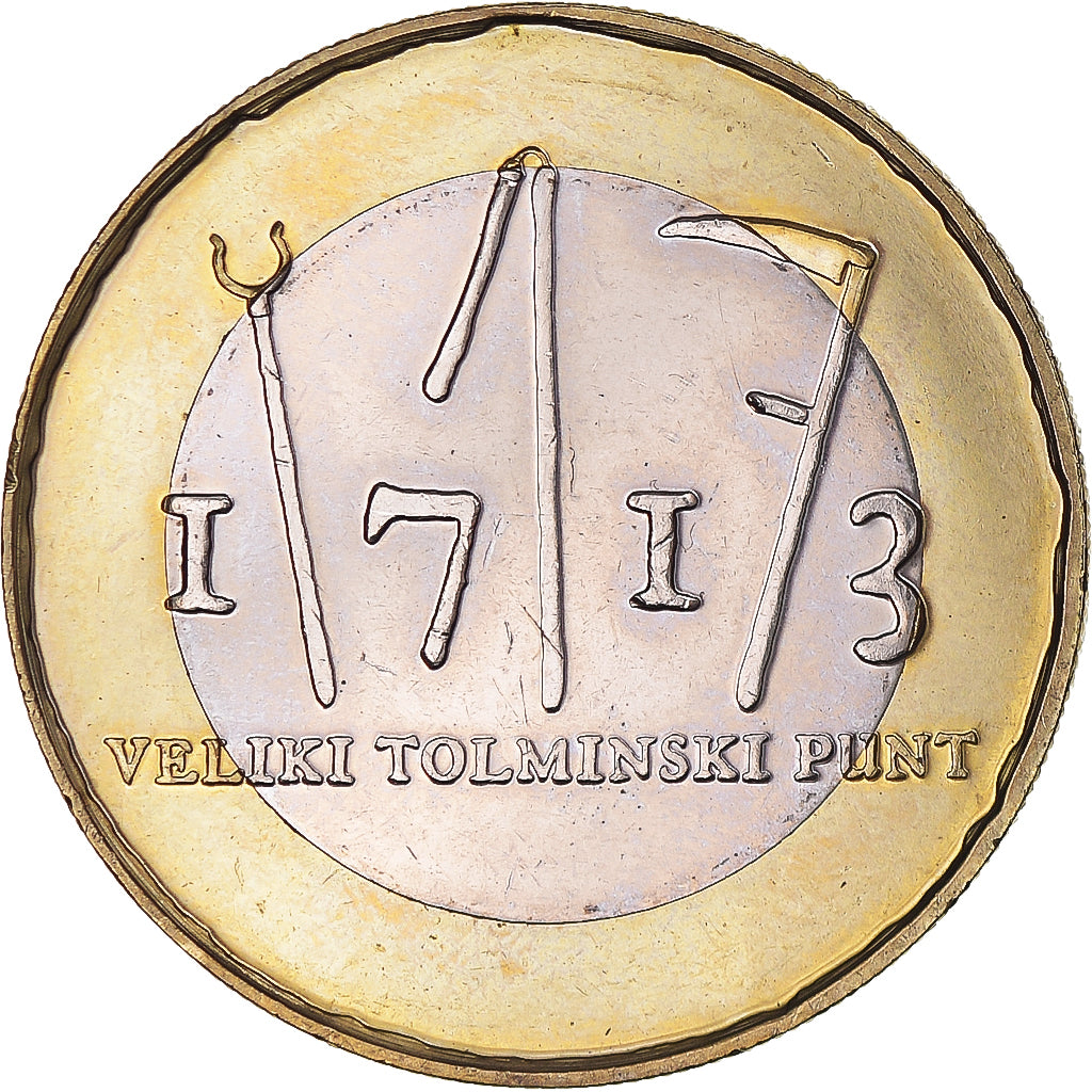 Eslovenia, 3 Euro, Révolte paysanne de Tolmin, 2013, EBC, Bimetálico, KM:108