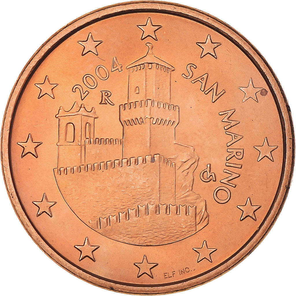 San Marino, 5 Euro Cent, 2004, Rome, SC+, Cobre chapado en acero, KM:442