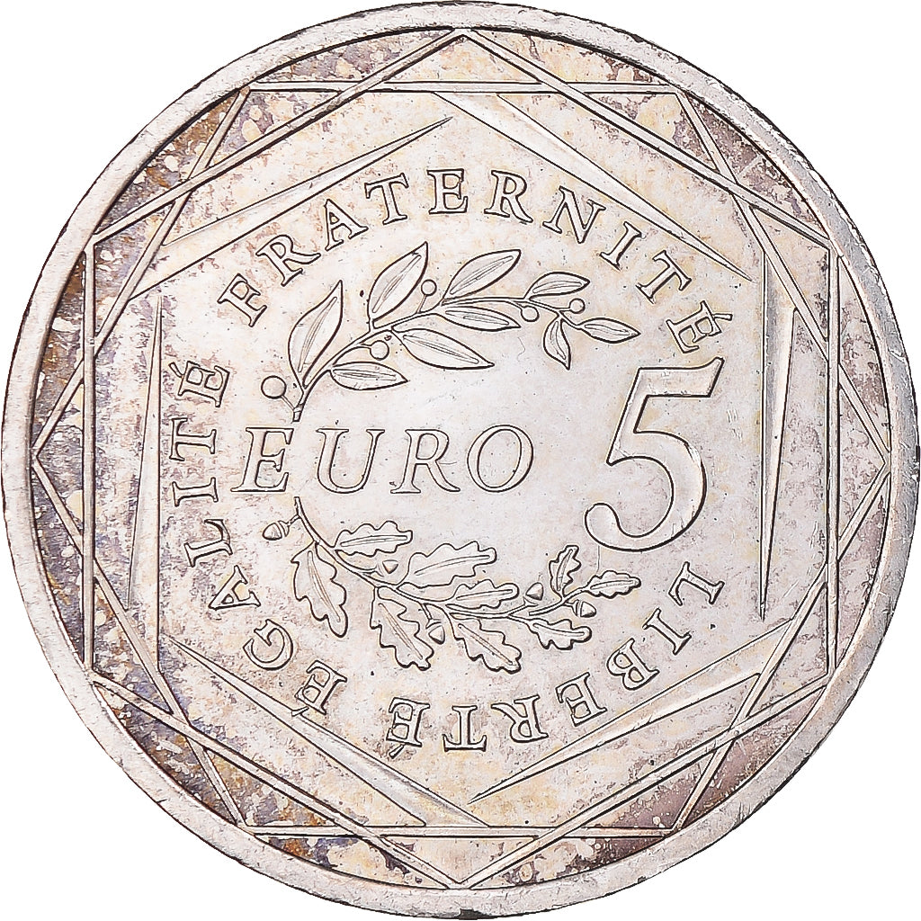 France, 5 Euro, 2008, AU(55-58), Silver, Gadoury:EU287, KM:1534