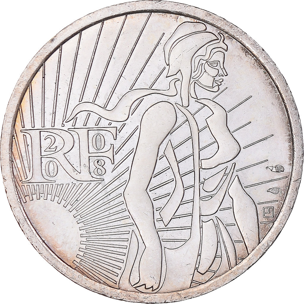 France, 5 Euro, 2008, MS(60-62), Silver, Gadoury:EU287, KM:1534